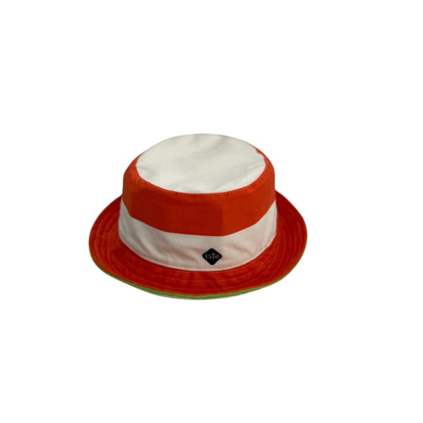 Turuncu Beyaz Bucket Şapka